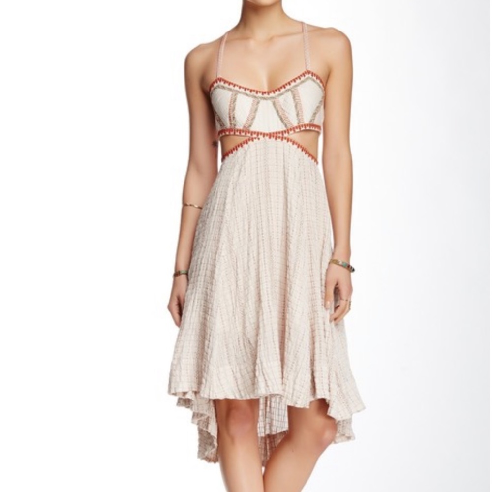 NWOT Free People | Cut Out Smock Stitch Dress Sz.0 - Picture 1 of 8